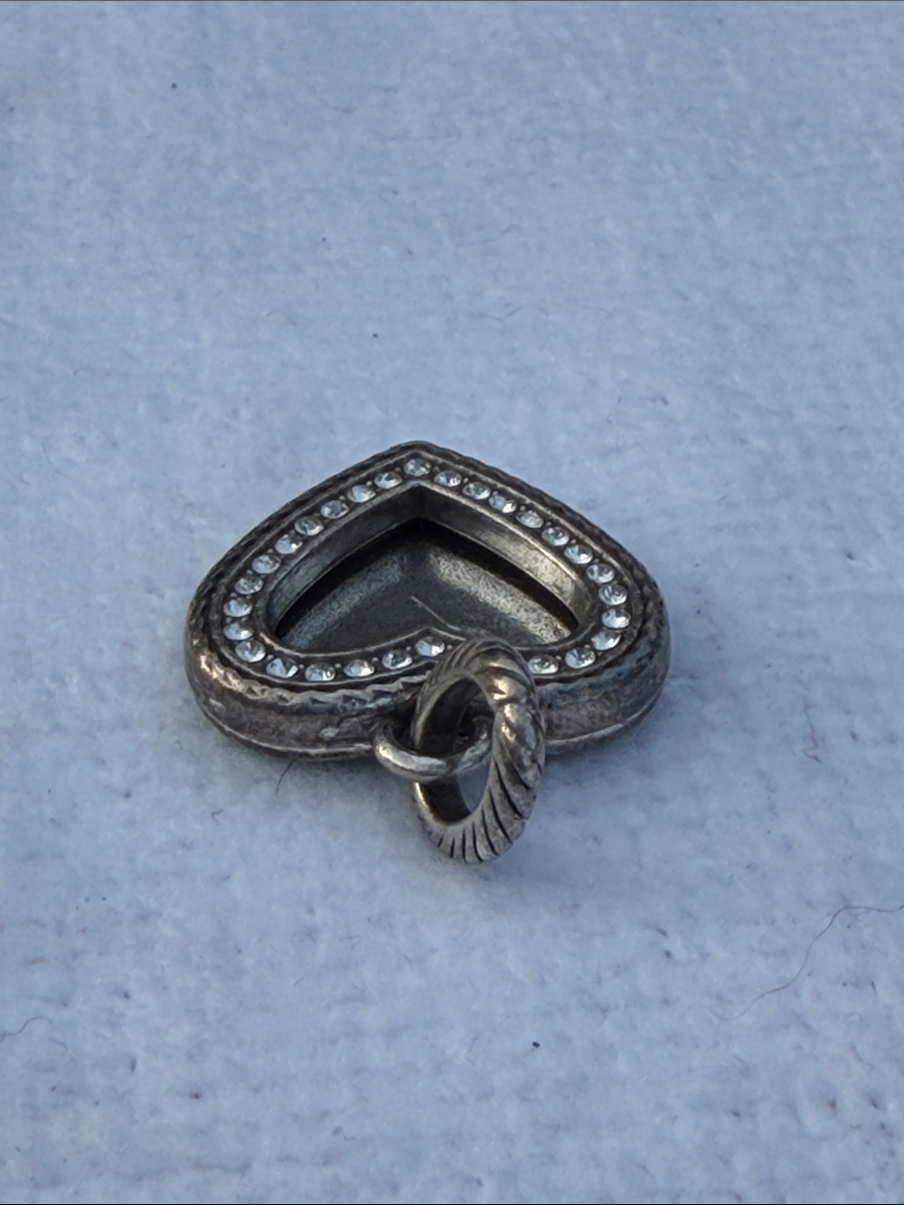 Brighton Halo Heart Charm Silver Crystal Heart Charm Believed Retired - Picture 4 of 8